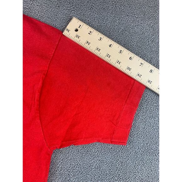 Vintage 90s Men's Large Washington DC Capitol Hill Single-Stitch Red Shirt - Picture 7 of 9